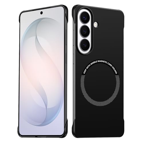 Frameless Slim Case for Samsung Galaxy S26, Silky Touch, Hard PC Matte Back, Exposed Sides Compatible with Mag-Safe, Anti-Scratch Shockproof Protective Cover for Samsung S26 5G (Black) - color: Black