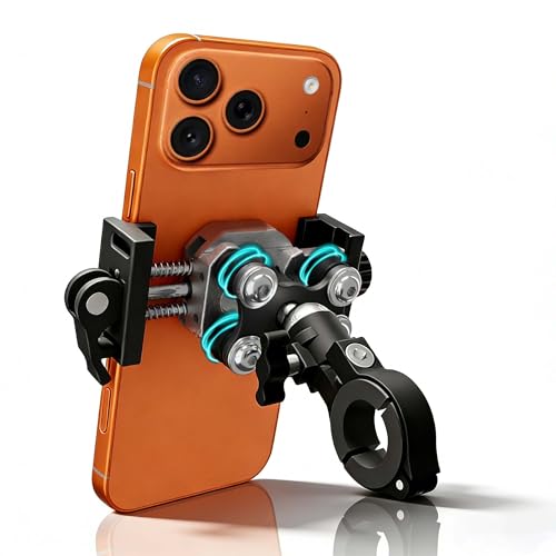 Motorcycle Bike Phone Holder with Vibration Dampener, Aluminum Alloy