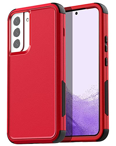 AICase for Galaxy S22 Case,Heavy Duty Rugged Pocket-Friendly Phone Case,Durable Military Grade Protection Shockproof/Drop Proof/Dust-Proof Protective Cover for Samsung Galaxy S22 6.1“ (Red/Black) - color: Red/Black Case