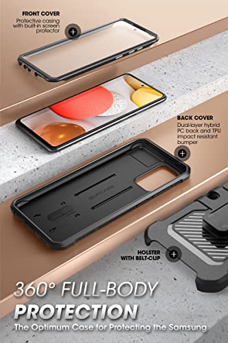 SUPCASE for Samsung Galaxy A53 5G Case with Screen Protector, Black | Detachable Belt Clip, Built-in Kickstand, Heavy Duty Shockproof Rugged Design, Military-Grade Protection, Unicorn Beetle Pro - size: Galaxy A53 5G