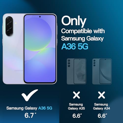 JETech 3 in 1 Matte Case for Samsung Galaxy A36, Lavender - color: Lavender, size: Galaxy A36