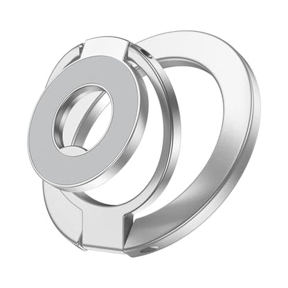 Magnetic Phone Grip Stand for iPhone Air/17/17 Pro/16 Pro Max Ring Holder - color: silver