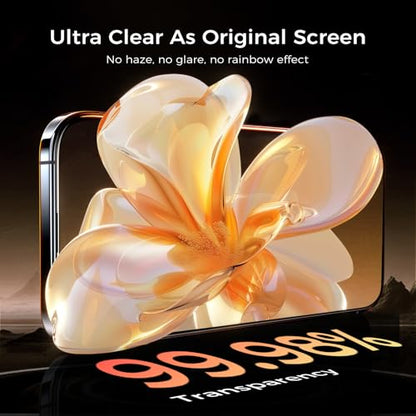 NeverBreak 9H+ Hardness for iPhone Air Screen Protector 12FT Military Grade Protection (Scratch, Shatter, Drop Resistance) Tempered Glass Full Edge Coverage 6.5" 2025, 2 Pack with De-Bubble Card - size: iPhone Air