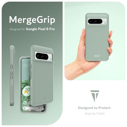 TUDIA MergeGrip [Magsafe Compatible] Designed for Google Pixel 8 Pro Case (2023) - Dual Layer [Military Grade] Shockproof Slim Rugged Tough Heavy Duty Phone Cases - Green Lily - color: Green Lily, size: Magnetic Pixel 8 Pro