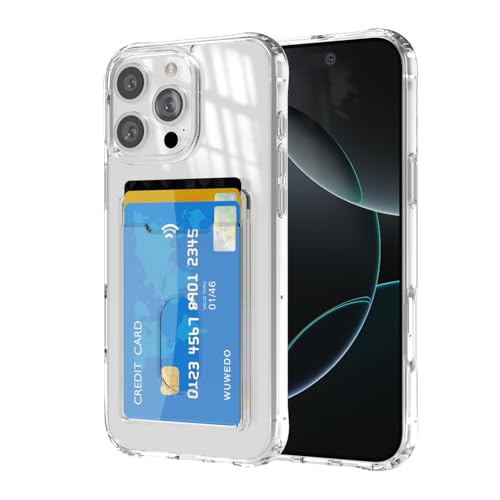 for iPhone 16 Pro Max Clear Wallet Case with an RFID Blocking Card, Holds 1-2 Credit Cards, Anti-Yellowing, Hybrid Protective Phone Case with Card Holder, 6.9" 2024 - color: RFID BC Clear, size: iPhone 16 Pro Max