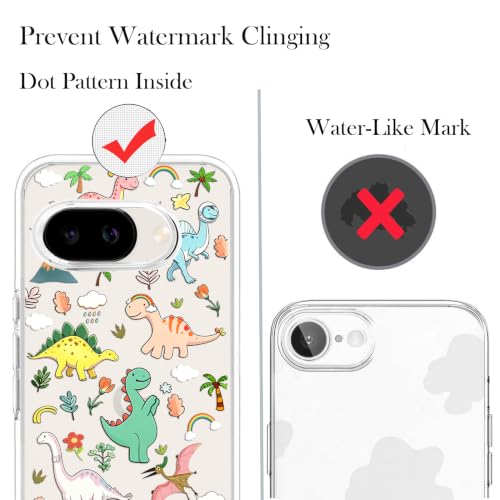 Unov for Pixel 10a Case, Clear with Design, Slim Fit Good Grip, Embossed Phone Case, Shockproof Protective Cover, Raised Camera Protection, Soft TPU, Dinosaur Land - color: Dinosaur Land