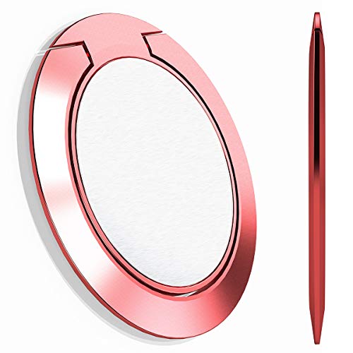 World's Slimmest Phone Ring Holder, Attom Tech Tomorotec Ultra Thin Cell Phone Ring Stand for Magnetic Car Mount Hook Compatible for iPhone Samsung Smartphone Accessories (Pink) - color: Pink