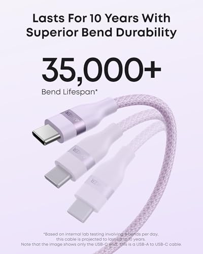 Anker Nano USB A to USB C Cable, CarPlay USB to USB C Cable (3 ft, Violet) - color: Violet, size: 3ft