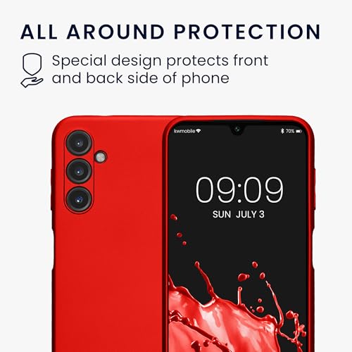 kwmobile Case Compatible with Samsung Galaxy A14 5G Case -Soft TPU Back Phone Cover - with Metallic Look - Metallic Dark Red - color: metallic dark red, size: Galaxy A14 5G