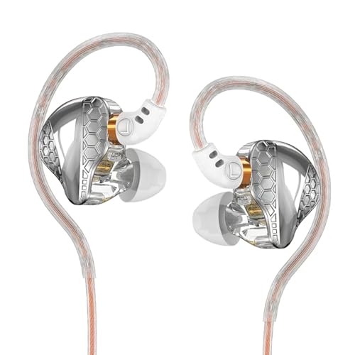 H89 Wired Earbuds with Microphone,in Ear Monitor Headphones - color: White