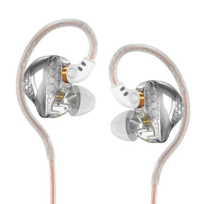 H89 Wired Earbuds with Microphone,in Ear Monitor Headphones - color: White