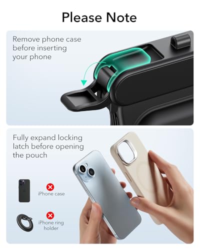 ESR Waterproof Phone Pouch for iPhone 13/14 /15, Black | Underwater Touch Sensitivity, IPX8 Floating Waterproof Cellphone Case with Lanyard, Dry Bag for Snorkeling