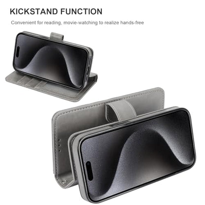 Bocasal for MagSafe Wallet Case Card Holder for iPhone 15 Pro, Grey - color: Gray for MagSafe
