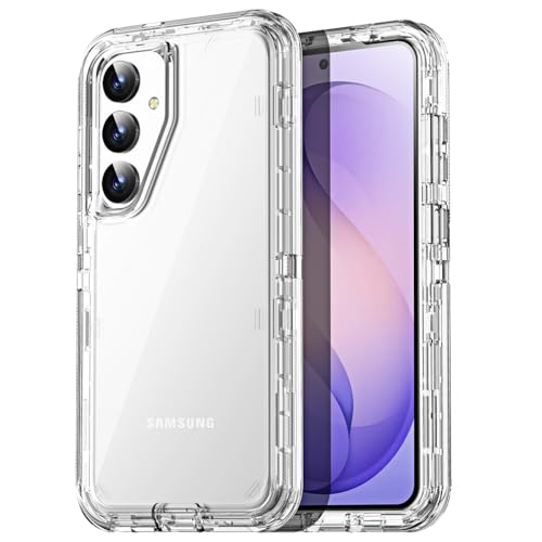 AICase for Samsung Galaxy S26 Plus Clear 3 in 1 Heavy Duty Drop Protection Full Body Rugged Shockproof/Dust Proof Triple Layer Transparent Military Protective Tough Durable Cover for S26 Plus 2026_1 - color: Clear, size: Samsung galaxy S26 Plus
