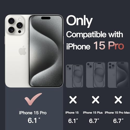JETech Case for iPhone 15 Pro 6.1-Inch, Non-Yellowing Shockproof Phone Bumper Cover, Anti-Scratch Clear Back (Rose Gold) - color: Rose Gold, size: iPhone 15 Pro