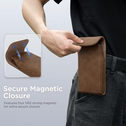 Holster for iPhone 17 Pro Max 16 Pro Max 15 Pro Max 14 Pro Max 13 Pro Max 16 Plus 15 Plus 14 Plus, Premium Leather Pouch with Belt Clip Phone Holster Belt Case, Light Brown -L - color: Light Brown, size: Large