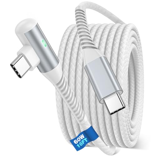 iMangoo USB C Cable 60W Fast Charging 16ft Long Braided-Durable Cord White - color: White