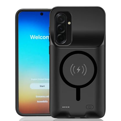 Battery Case for Pixel A36/A56/A37, Upgraded 10000mAh Slim Rechargeable Portable Extended Battery Pack Supported Qi Wireless Charging Case Compatible with A36/A56/A37(6.7 inch) Charging Case-Black - size: Galaxy A36/A37/A56