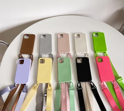 Crossbody Phone Case Compatible with iPhone 6/7/8/SE2/SE3, Cute Soft Silicone Cover with Lanyard Adjustable Shoulder Strap Shockproof Protector Women Girls White - color: White, size: iPhone 6/7/8/SE2/SE3