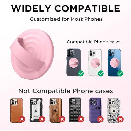 Magnetic Phone Grip for MagSafe, Silicone Ring Grip, Pink - color: Pink