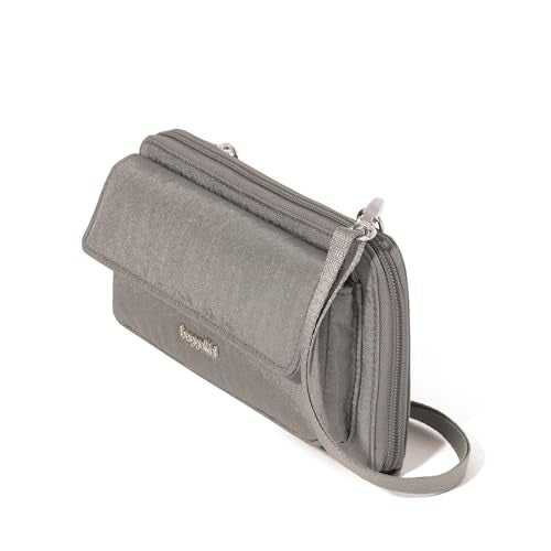 Baggallini Rfid Phone Wallet Crossbody - color: Sterling Shimmer