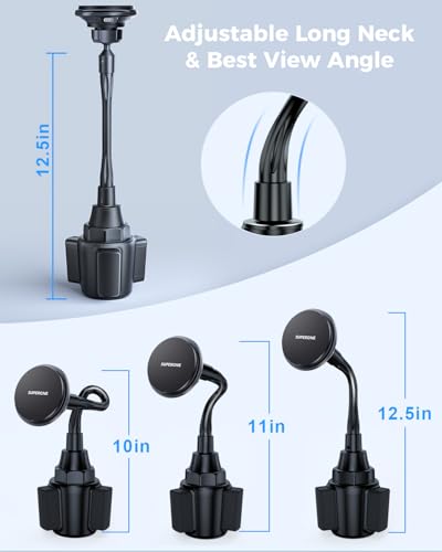 SUPERONE 15W MagSafe Car Charger Cup Holder Mount for iPhone