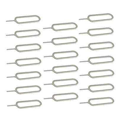 eTECH Collection Sim Card Tray Remover Eject Pin Key Tool for iPhone iPad Samsung Galaxy Smart Phone/Tablet and More (Silver) (20 Pack) - size: 20 Pack