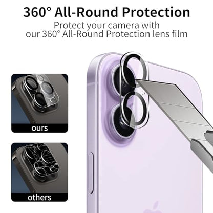 2 Pack Privacy Screen Protector for iPhone 17 with 2 Pack Camera Lens Protector, 9H Hardness Double Shatterproof Anti-Spy Tempered Glass Film, Easy Installation - size: iPhone 17