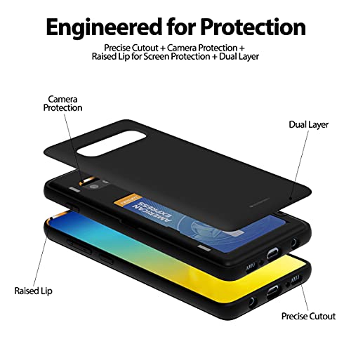 GOOSPERY Magnetic Door Bumper Compatible with Galaxy S10 Plus, Card Holder Wallet Case Easy Magnet Auto Closing Protective Dual Layer Sturdy Phone Back Cover-Black - color: Black, size: Galaxy S10 Plus