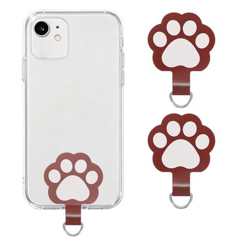 uxcell Phone Tether Tab Universal Cat Paw Phone Lanyard Case Patch Phone - color: Wine Red