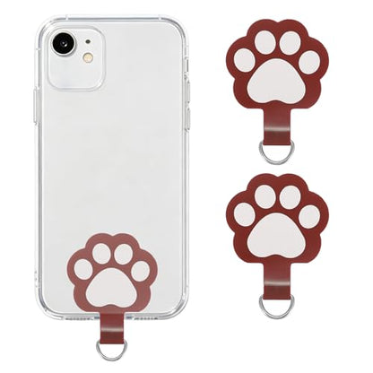 uxcell Phone Tether Tab Universal Cat Paw Phone Lanyard Case Patch Phone - color: Wine Red