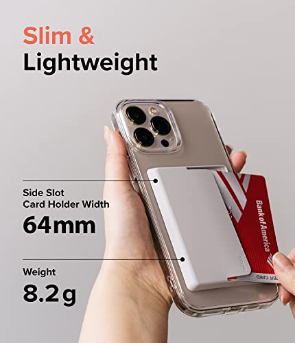Ringke Side Slot Card Holder for Phone Case, Business Card Holder for Women, Men, ID Credit Card Holder Stick on, Phone Wallet Compatible with iPhone, Galaxy, and Pixel - Light Gray - color: Light Gray