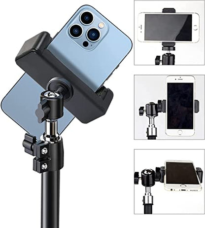 PRAQECZ Universal Cell Phone Tripod Mount Adapter, Phone Holder Clip Connector Head Used for Monopod Selfie Stick Travel Mini Flexible Tripod and More - style: 1 pack
