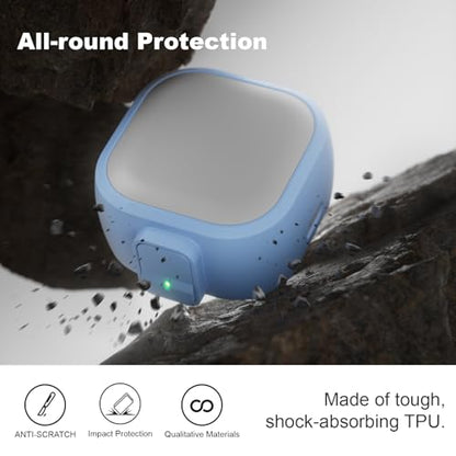 for Samsung Galaxy Buds 4 Pro/Buds 4 Case (2026) with Secure Safety Lock Clip,Shockproof Scratch-Resistant Hybrid PC+TPU Soft Shell Protective Cover Accessories with Carabiner&Cleaning Pen(Light Blue) - color: Light Blue Edge-Grey