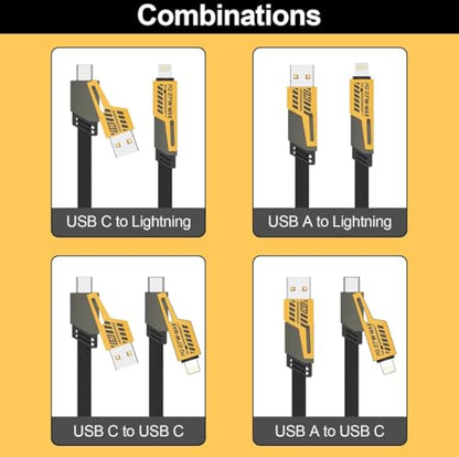 Universal 4-in-1 Fast Charging Cable Compatible with iPhone & Android