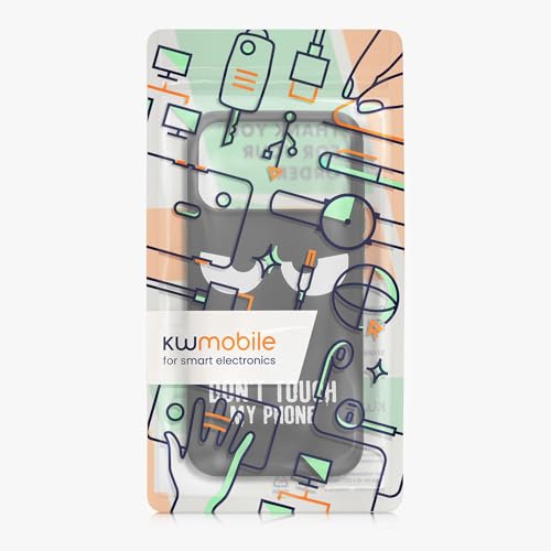 kwmobile TPU Silicone Case Compatible with Apple iPhone 17 Pro Max - Case Soft Cover - Don't Touch My Phone White/Black - size: iPhone 17 Pro Max
