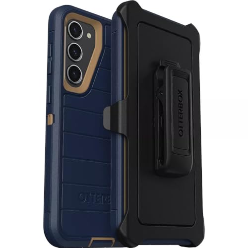 OtterBox Galaxy S23+ (Only) - Defender Series Case - Blue Suede Shoes, Rugged & Durable - with Port Protection - Includes Holster Clip Kickstand - Microbial Defense Protection - Non-Retail Packaging - color: Blue Suede Shoes