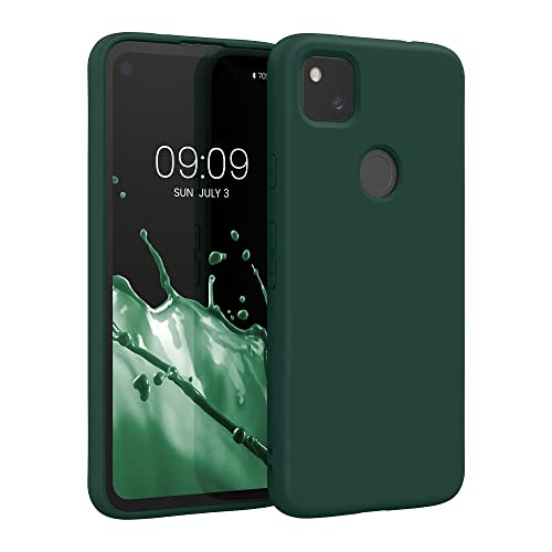 kwmobile Case Compatible with Google Pixel 4a Case - Slim Protective TPU Silicone Phone Cover - Moss Green - color: moss green