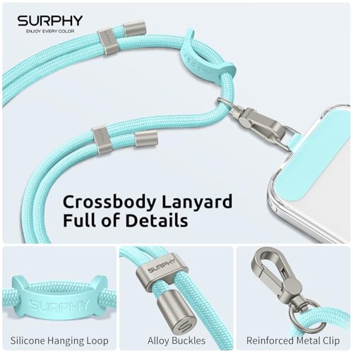 SURPHY Phone Lanyard Crossbody, Phone Strap Crossbody with 2 Tether Tabs - color: Limpet Shell