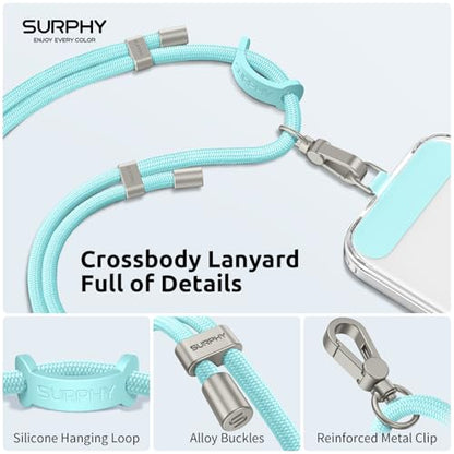 SURPHY Phone Lanyard Crossbody, Phone Strap Crossbody with 2 Tether Tabs - color: Limpet Shell