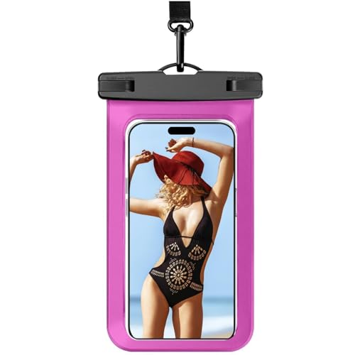 1 Pack Universal Waterproof Phone Pouch Compatible for iPhone 16 15 14 13 12 Pro Max XS Plus Cellphone up to 7" IPX8 Cellphone Cruise Essentials Must Haves, Bright Red - color: B7-Bright Red-1 pack, size: 7in