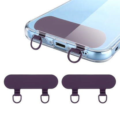 uxcell Double Ear Stainless Steel Clip Phone Lanyard Tab Ultra-Thin Phone - color: Dark Purple