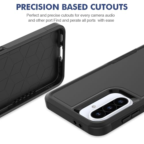 for Samsung Galaxy A37 / Galaxy A36 5G / Galaxy A57 5G Case: Dual Layer Protective Heavy Duty Cell Phone Cover Shockproof Rugged with Screen Protector - Military Protection Bumper Tough, Black - color: Black (PC) + Black (TPU)