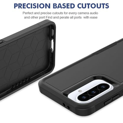 for Samsung Galaxy A37 / Galaxy A36 5G / Galaxy A57 5G Case: Dual Layer Protective Heavy Duty Cell Phone Cover Shockproof Rugged with Screen Protector - Military Protection Bumper Tough, Black - color: Black (PC) + Black (TPU)