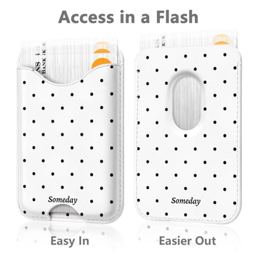 Polka Dots Magnetic Wallet Compatible with Magsafe Wallets for iPhone 17/16/15/14/13/12 Series Pro Max Plus Cute Phone Magnet Card Holder Fit 3 Cards for Women Girl Lether Mag Safe White - color: Polka Dots (White)