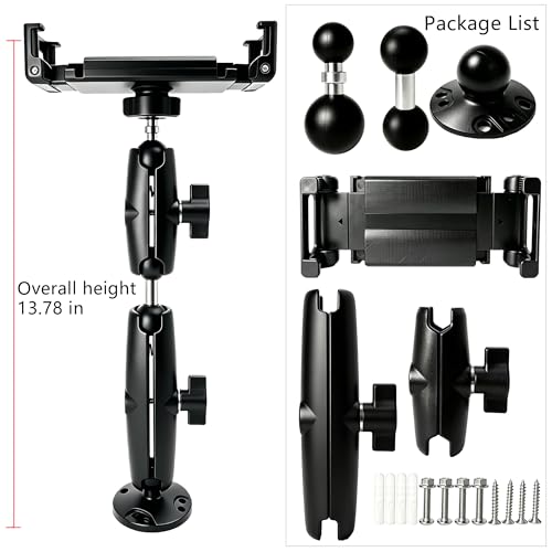 Tablet Holder for Car, Heavy Duty Drill Base iPad Dash Mount