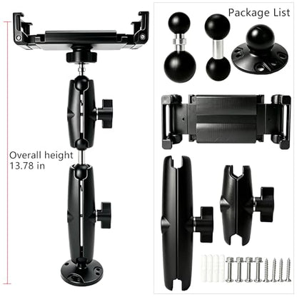 Tablet Holder for Car, Heavy Duty Drill Base iPad Dash Mount