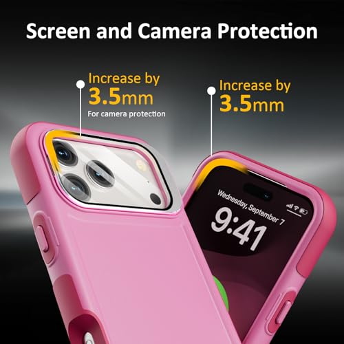 Follaroma Magnetic for iPhone 17 Pro Case with Camera Stand, Pink, 6.3" | Built-in Glass Camera Cover,Compatible with MagSafe,Heavy Duty Shockproof Protective,Military-Grade Anti-DropDual Layer Cover - color: Pink, size: iPhone 17 Pro 6.3''