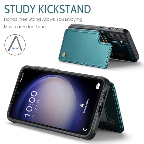Kowauri for Samsung Galaxy S23 FE Case, PU Leather Wallet Case for Women Men with RFID Blocking Card Holder Slot Magnetic Closure Shockproof Protective Phone Cover for Samsung Galaxy S23 FE,Teal - color: Teal