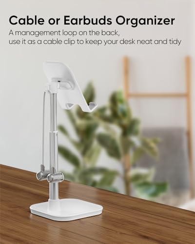 Cell Phone Stand, Phone Holder for Desk, Office Desktop iPhone Stand - color: White